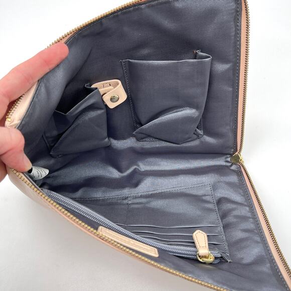 MARK AND GRAHAM Commute Clutch Blush Pink Leather Travel Business Accessory - Picture 15 of 16